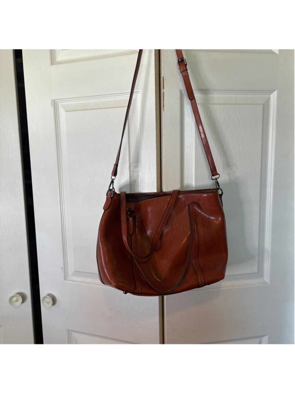 Women's Unbranded Brown Tote Bag One Size - Picture 3 of 4